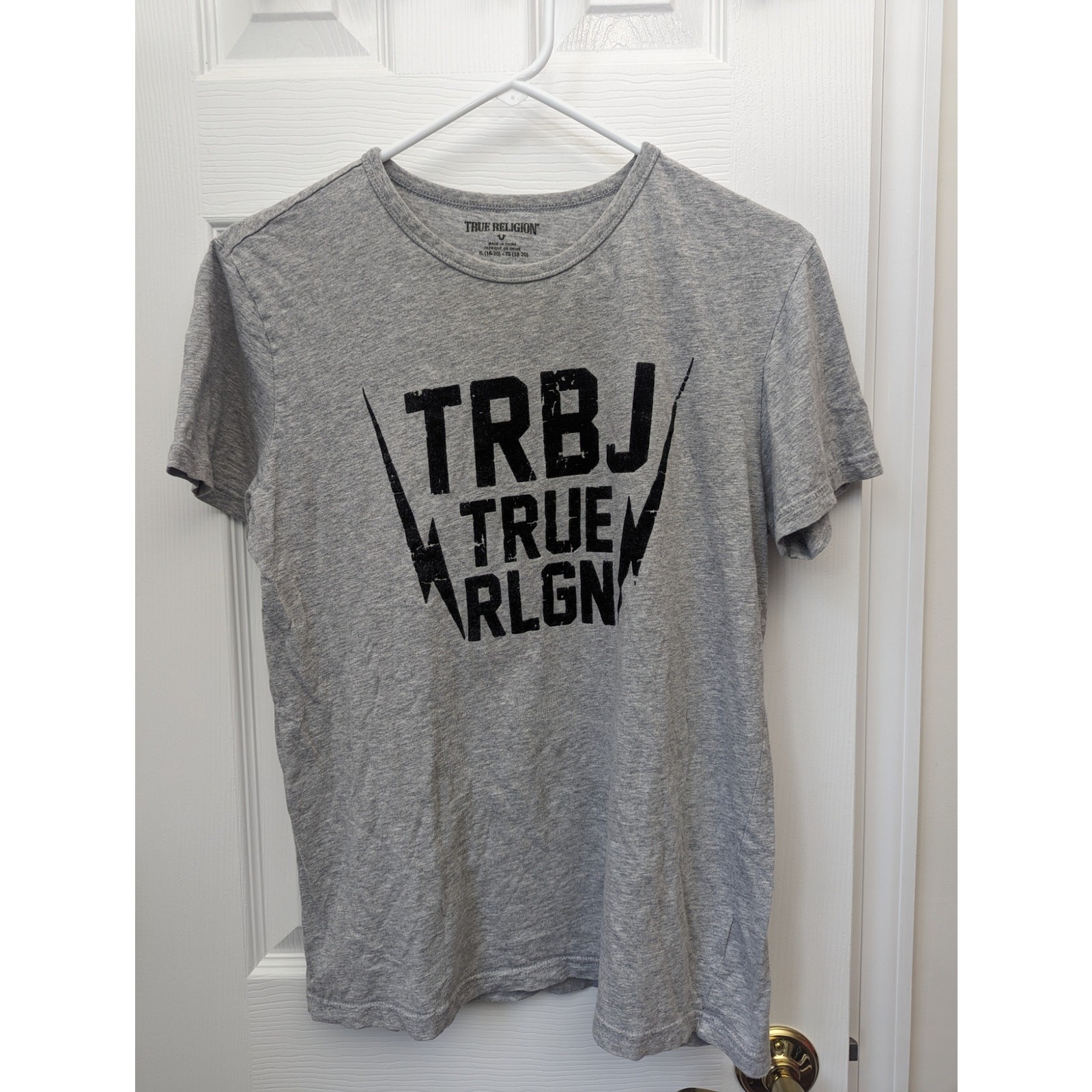 True Religion T-Shirt Kids Size XL Lightning Graphic Tee Back To School Y2K