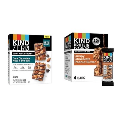 KIND ZERO Added Sugar Bars, Keto 5 Count (Pack of 1) + 4