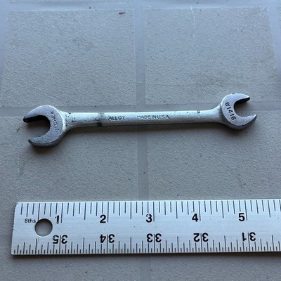 Vintage Vlchek W1416 Combination Wrench Open End Chrome 7/16'' & 1/2''