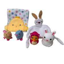 Easter Toy Lot Bunny Lovey Chick Towel Wind Up Hopping Toys Nursery Kids Decor