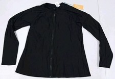 NEW Women's UPF 50 Full Zip Mock Neck Rash Guard - Kona Sol Black Size M