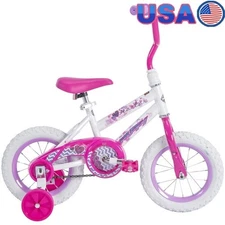 Kids 12 Inch Bike W/ Training Wheels Coaster Brake Adjustable Seat Easy Build US