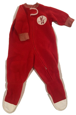 TRUE VINTAGE Red Christmas Footed Sleeper 100% Polyester Rudolph
