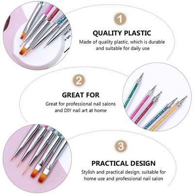 5 Pcs Maniküre Pen Nail Zubehör Nageldetailpinsel Manikürezubehör