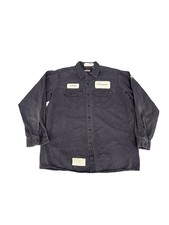 Vtg Bulwark heavy button up workwear Shirt mechanic flame resistant Sz L