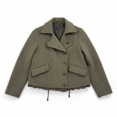 Gap Olive Wool Pea Coat Jacket Women's Size X Small Feminine