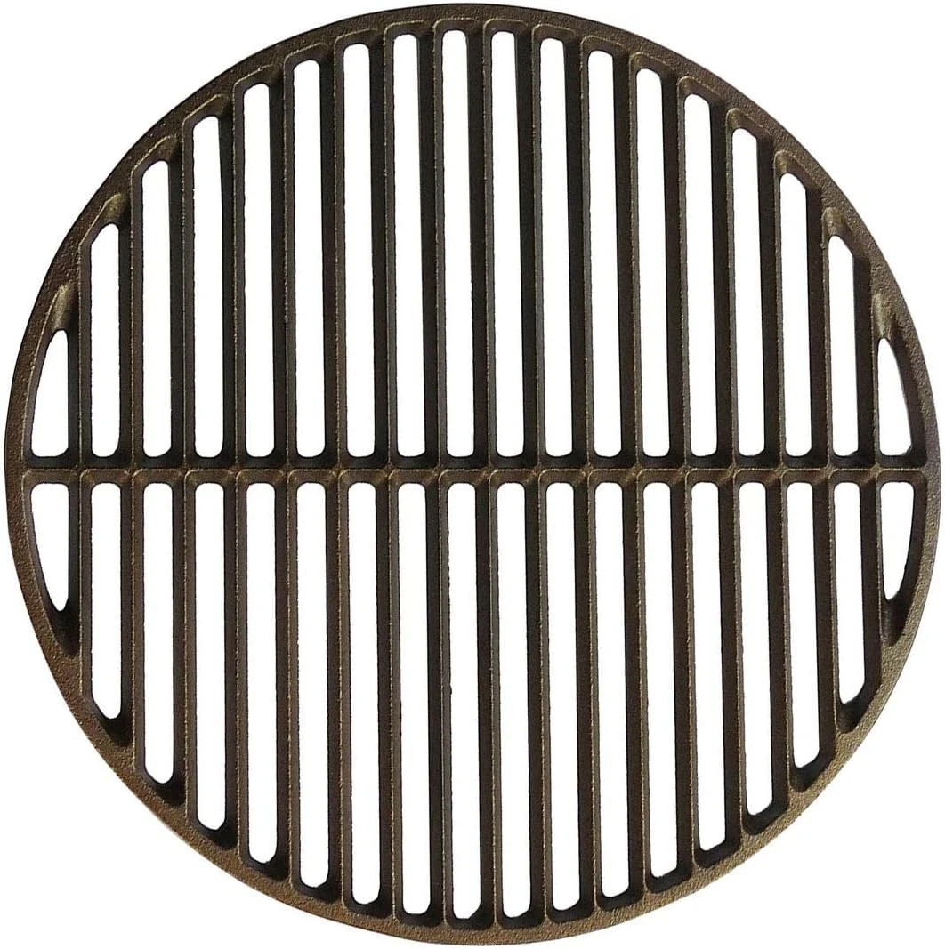 15.5" Cast Iron Grate Grids Sear Fire Pit,Dracarys Round 15 inch, Black