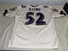 AUTÉNTICO Ray Lewis Baltimore Ravens �� Casco Etiqueta Reebok Jersey Para Hombres 54 Usado en Excelente Condición Cosido