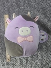 Squishmallows Alexie Purple Cow 8" Soft Plush Spring Silver Glittery Horns NEW