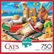 Buffalo Games Beachcombers 750 Piece Jigsaw Puzzle Cats Series Fun Activity