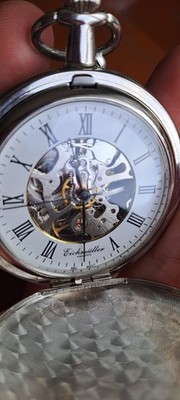 Eichmüller Taschenuhr mechanisch Handaufzug Skelettzifferblatt römisch