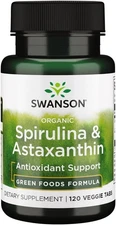 Swanson Organic Spirulina & Astaxanthin 120 Veg Tabs 