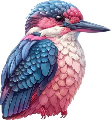 Farbe Rosa Eisvogel Vogel Wandbild Schlafzimmer Laptop Vinyl Aufkleber Abziehbild 6 Größen