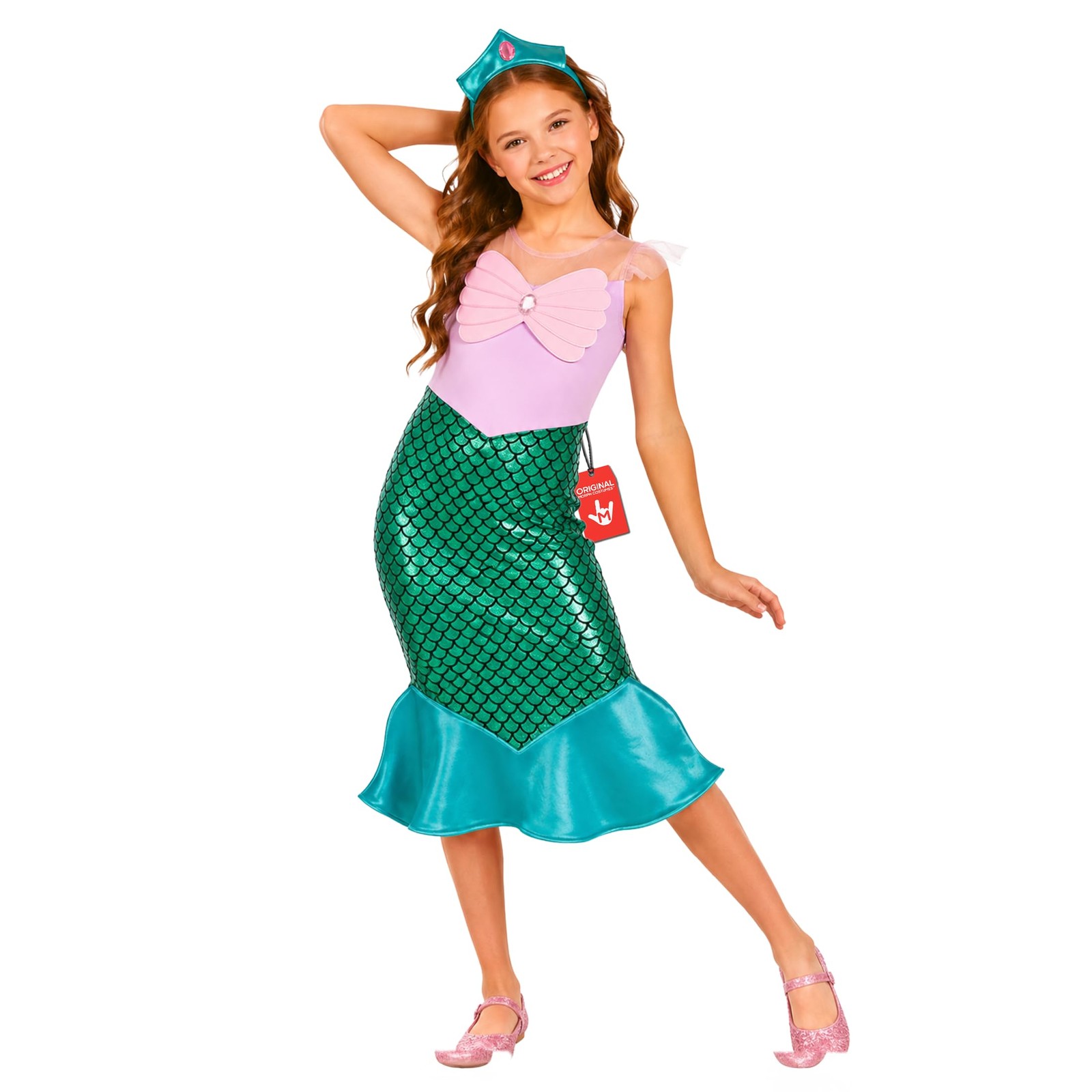 Girls Little Mermaid Costume Kids Fish Fairy Tale Princess Dress Halloween