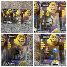 3x Figuras de Acción SHREK Todd McFarlane 2001 ¡Nuevas en Tarjeta! Burro y Farquaad SHREK