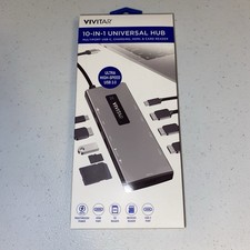 NEW - Vivitar 10-in-1 Universal Hub, USB C, HDMI, Charging, Card Reader