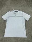 Travis Mathew Polo Shirt Mens L Performance Gray Logo Golfer Golfing Casual READ