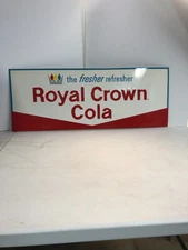 ROYAL CROWN METAL DEALER SIGN 29" x  11.5". FROM THE 1960'S