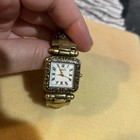 Chico's Watch Women 25mm Brass Tone Black Hinged Cuff Square New Battery 6.25" — photo 5