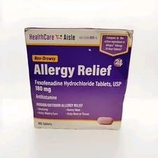 HealthCareAisle Allergy Relief - Fexofenadine 180 Ct. Exp8/26 Free Ship!