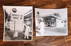 2VTG BURGER BOY DRIVE IN RESTAURANT Coca-Cola 1950-60s B&W Photographs 8x10 USA