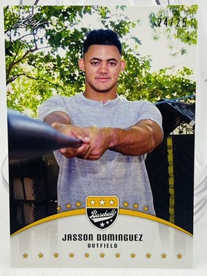2019 LEAF GOLD ''1ST EVER PRINTED'' 24/25 JASSON DOMINGUEZ ROOKIE