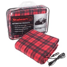 12V Electric Red Plaid Car Heated Blanket for Automobiles Heats up