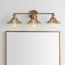 JONATHAN Y August 26.5 in. 3-Light Metal Brass Gold Vanity Light