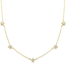 Gold Plated Clover Heart Pearl Butterfly Star Flower Choker Necklace for Women -