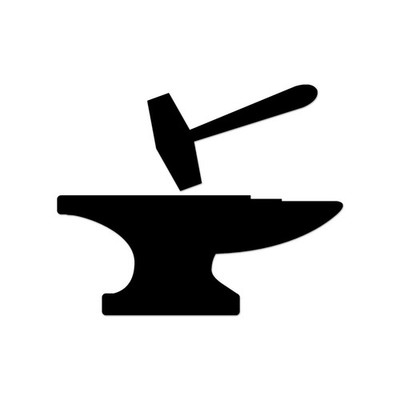 Hammer And Anvil Sticker Decal Die Cut