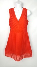 J. Crew Dress Women Size 6 Petite Red Lace Fitted Waist Sleeveless 