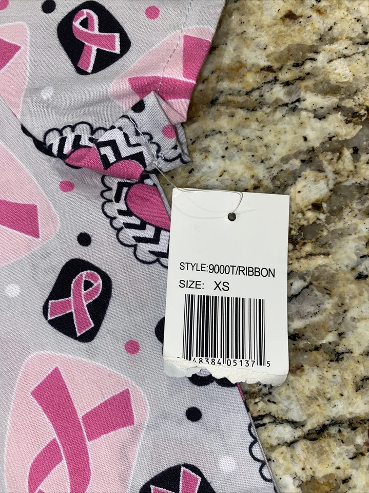 Bannock Court XS breast cancer awareness nurse Scrub top - Image 3 of 4