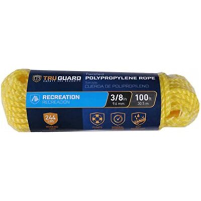 MIBRO Group (The) 643701 Diamond Braided Yellow TG 3/8x100YEL Poly Rope