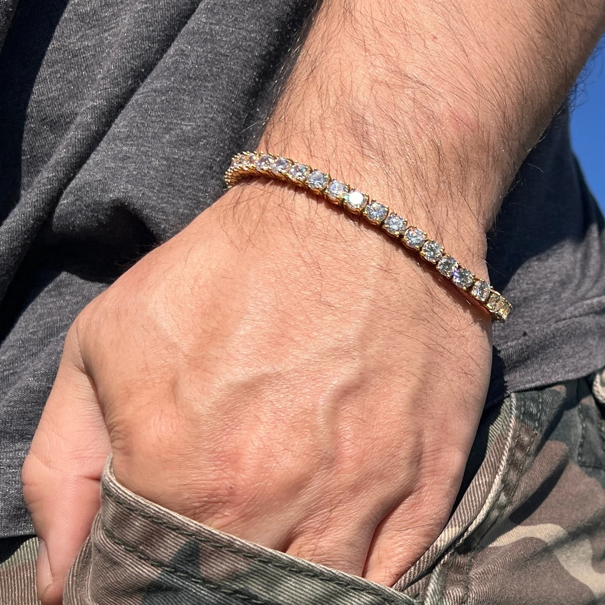 Stainless steel tennis bracelet deals