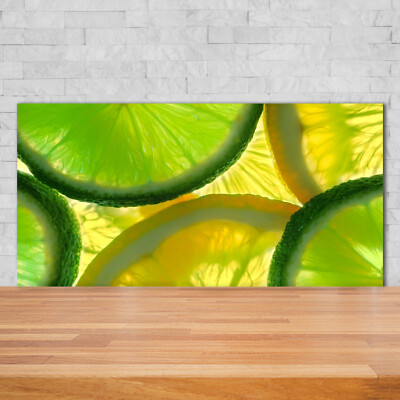 Planche De Cuisine En Verre Trempé Tulup 60x52 Cm – Motif Citrons Et Eau – Jaune – Moderne