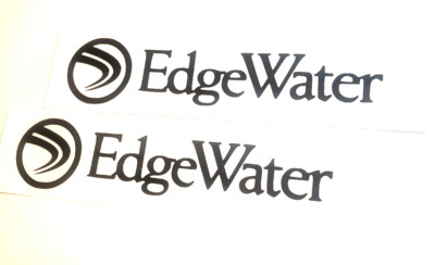 edgewater Boat Decals Stickers Gloss Black 16'' (2) Fast USA