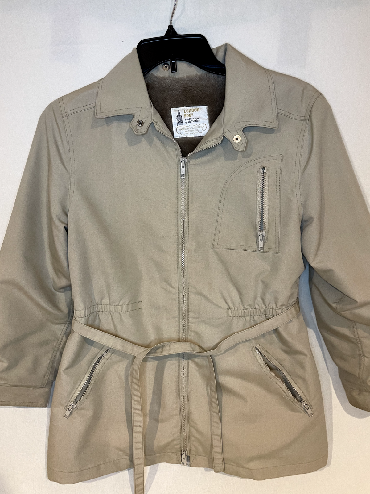 Vintage London Fog Faux Fur Women’s 11/12 Jacket with Adjustable Strap