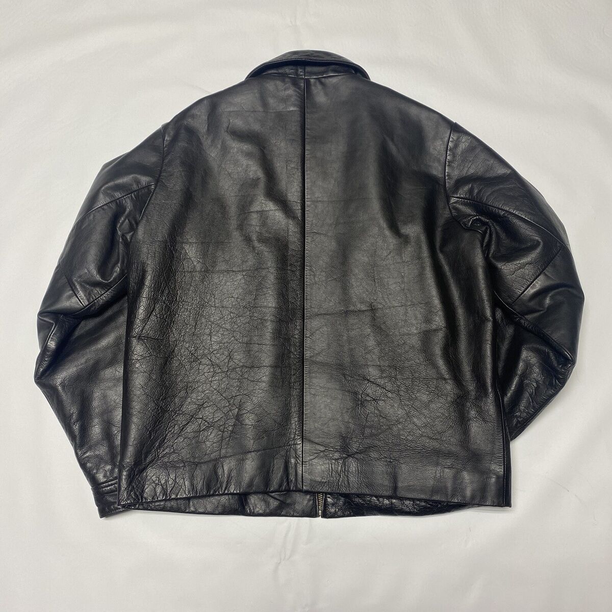 Vintage GAP Black Leather Bomber Jacket Small S Heavy Weight Vintage GAP Black Leather Bomber Jacket Small S Heavy Weight