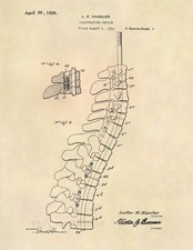 Antigua impresión de arte de patente quiropráctica - columna vertebral antigua quiropráctica de colección - 719