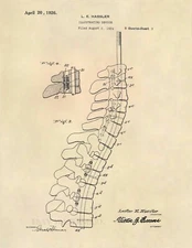 Antique Chiropractor Patent Art Print -Vintage Chiropractic Antique Spine - 719