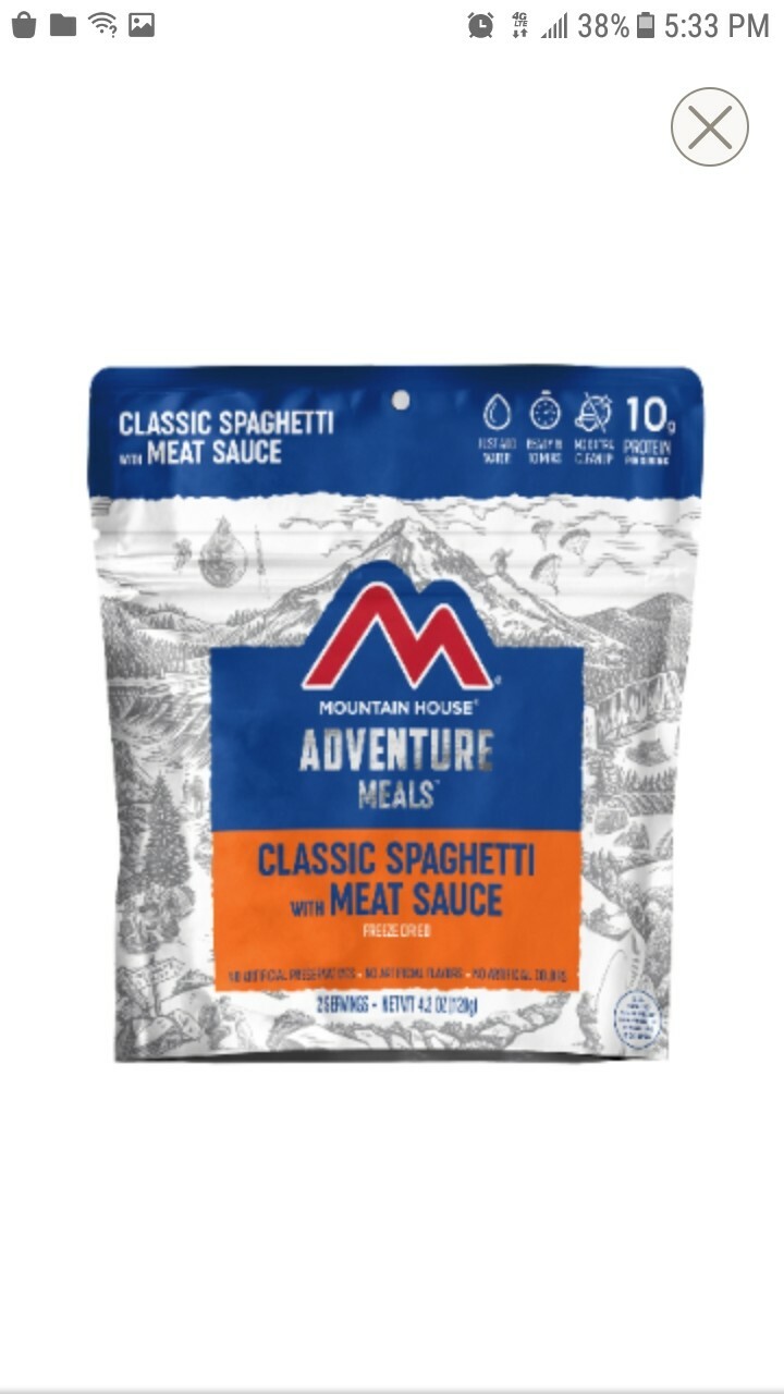 MOUNTAIN HOUSE Spaghetti with Meat Sauce Dehydrated Meal emergency food