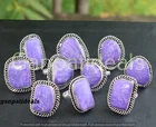 Charoite Gemstone Ring Wholesale Lot 925 Sterling Silver Plated Rings Lot