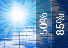 (12,90€/m²) Sonnenschutzfolie Spiegelfolie Blendschutz Wärmereduzierung 85%/50%