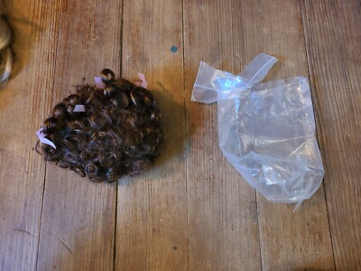 BROWN RED PINK BOWS DOLL SUPPLY BABY DOLL VTG WIG TOY MINI DOLL FAUX HAIR