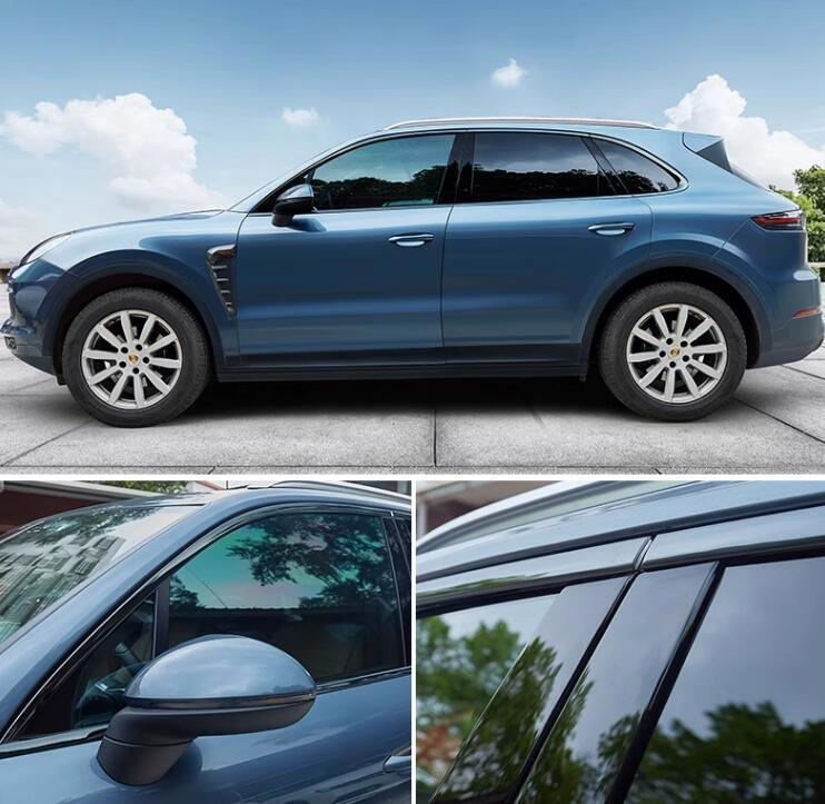  For 12-2015 Porsche Cayenne Car Window Frame Cover Strip Trim Black Titanium M
