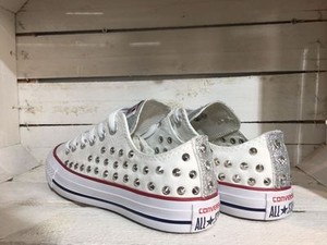 converse bianche basse suola alta presi