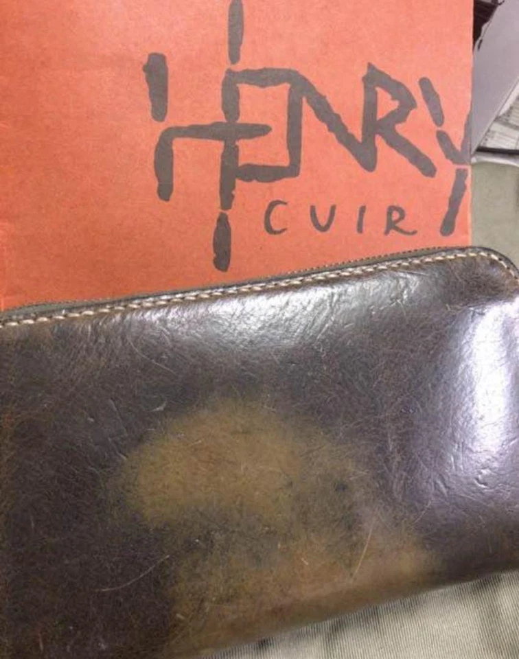 Auth HENRY CUIR Brown long wallet Leather From Japan - Image 4 of 4