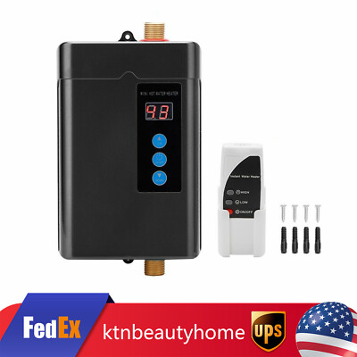 #ad Electric Hot Tankless Water Heater Shower Instant Boiler Kitchen Bathroom 110V $53.55