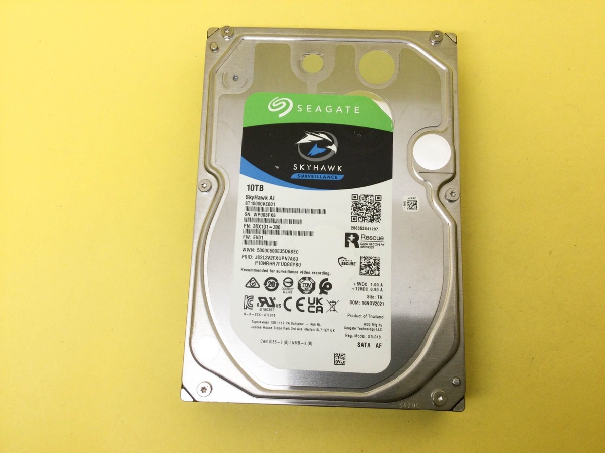 Seagate SkyHawk AI 10TB HDD 中古 Seagate Skyhawk AI 10TB 7.2K SATA 6Gbps 256Mb 3.5inch