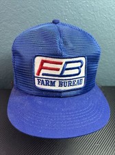 Vintage Farm Bureau Insurance Hat Patch Trucker Embroidered Cap K Brand Blue